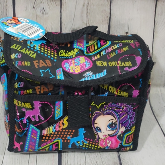 Lisa Frank Other - 🔥 LISA FRANK BLACK & NEON POODLE BAG LUNCHBOX